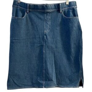 Susan Graver Women's A-Line Denim Skirt‎ Blue Size 12 Casual Knee Length